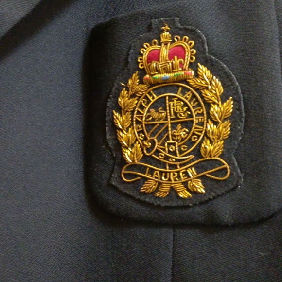 Ralph Lauren Crested Navy Blue Wool Blazer - NWT - Sz 16 - Picture 6 of 8